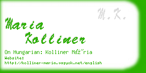 maria kolliner business card